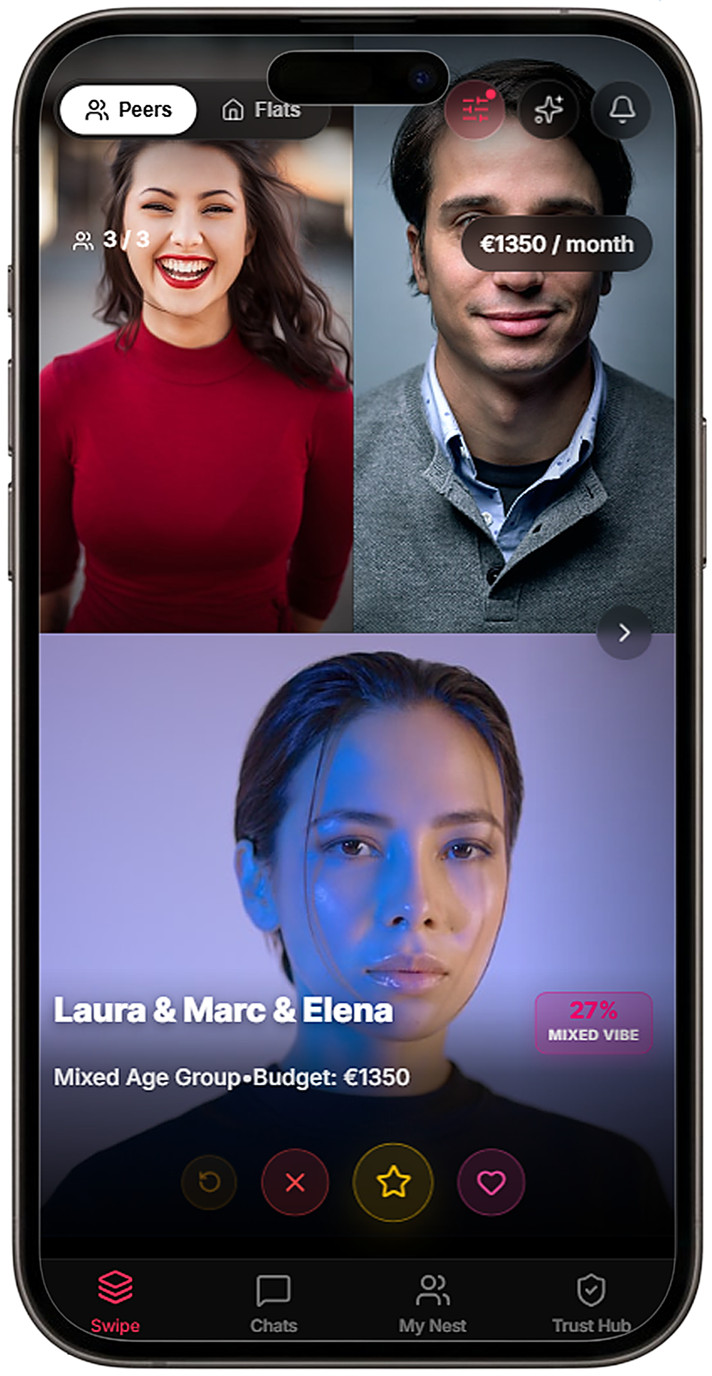 ShareNest group matching screen
